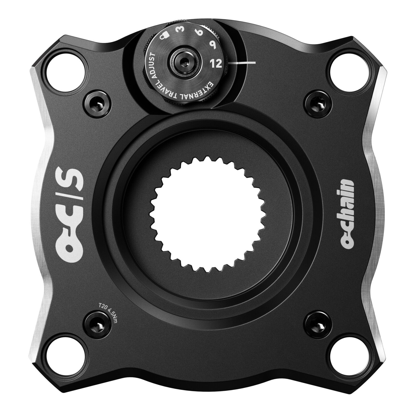 OCHAIN S – Bosch CX Gen 5 – Active Spider OCHAIN S Active Spider für Bosch Performance Line CX Gen 5 mit externer Travel-Verstellung – Frontansicht